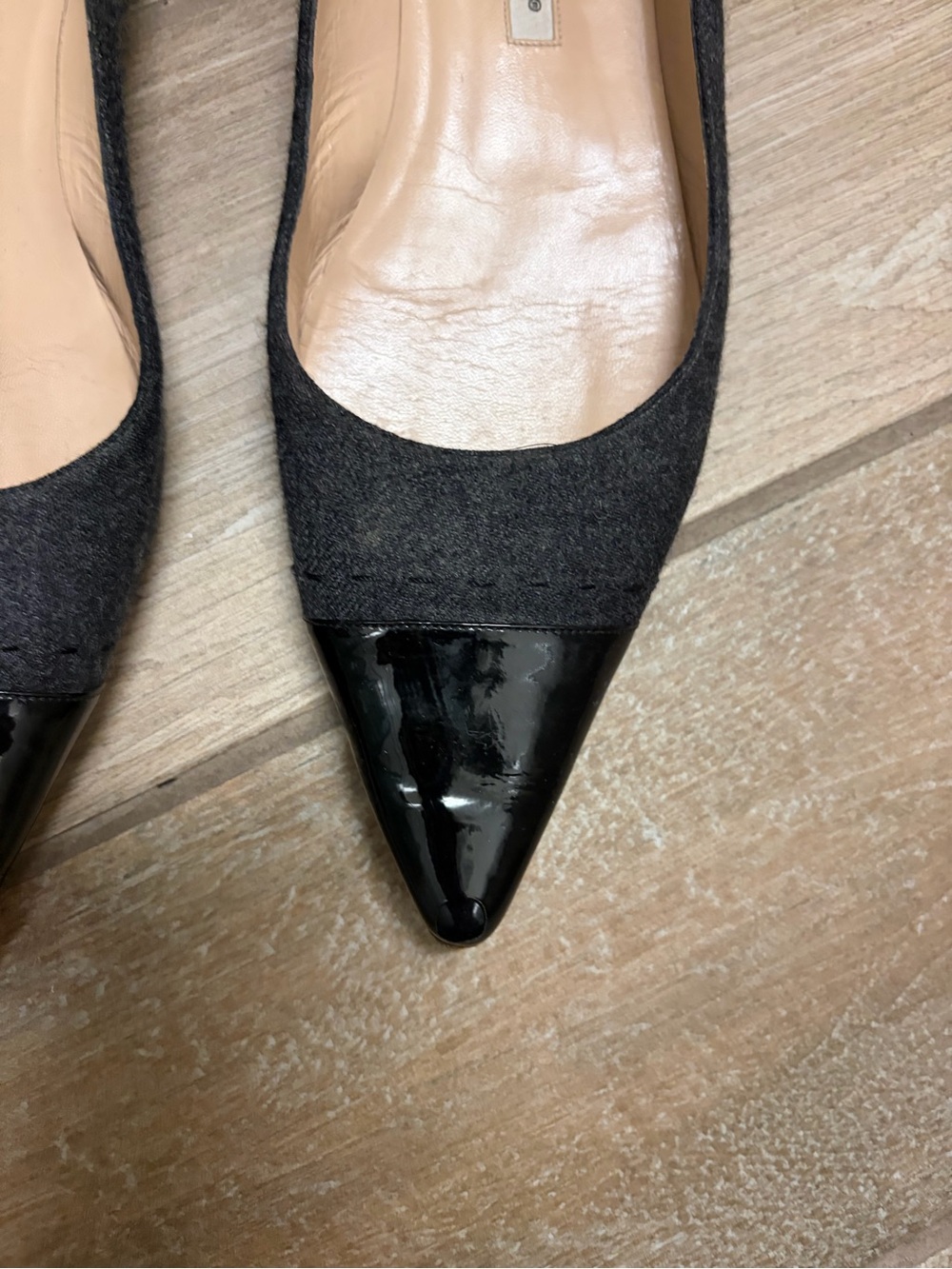 Manolo Blahnik Pointed Toe Flats Gray black size 40.5 10 US - Picture 7 of 9